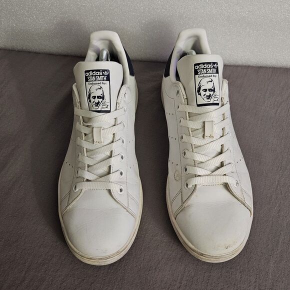 Mens Sz 10 Adidas Stan Smith White Navy Casual Athletic Tennis Shoes Preppy Y2K main image 7